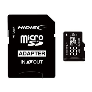 HIDISC microSDXCカード 256GB CLASS10 UHS-1対応 SD変換アダプタ付き HDMCSDX256GCL10UIJP3