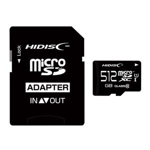 HIDISC microSDXCカード 512GB A2 V30 CLASS10 UHS-1 Speed Class3対応 SD変換アダプタ付き HDMCSDX512GCL10UIJP3