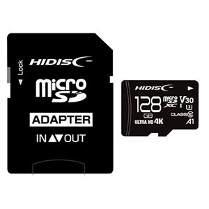 HIDISC 超高速microSDXCカード 128GB CLASS10 UHS-I Speed class3 A1対応 HDMCSDX128GCL10V30