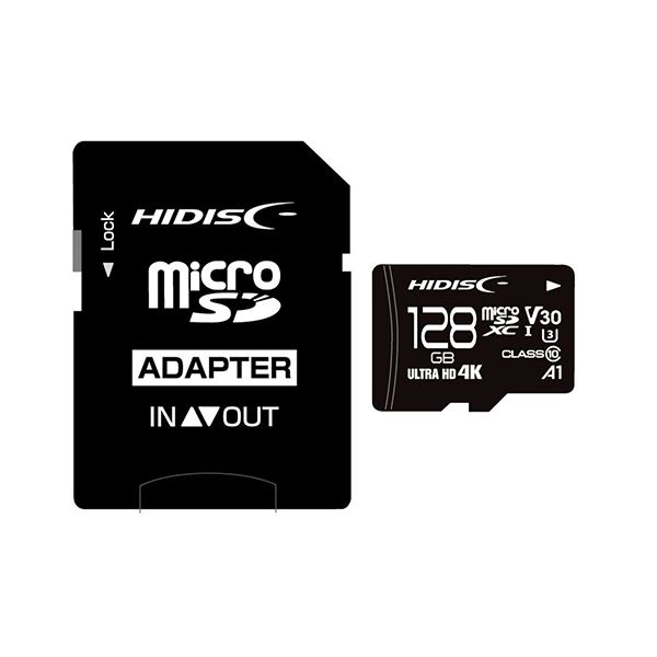 HIDISC 超高速microSDXCカード 128GB CLASS10 UHS-I Speed class3 A1対応 HDMCSDX128GCL10V30