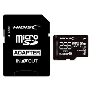 HIDISC 超高速microSDXCカード 256GB CLASS10 UHS-I Speed class3 A1対応 HDMCSDX256GCL10V30