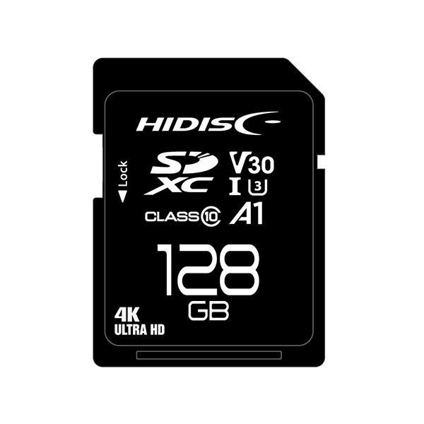 HIDISC 超高速SDXCカード 128GB CLASS10 UHS-I Speed class3 A1対応 HDSDX128GCL10V30