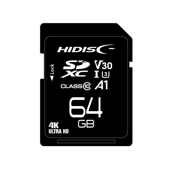 HIDISC 超高速SDXCカード 64GB CLASS10 UHS-I Speed class3 A1対応 HDSDX64GCL10V30