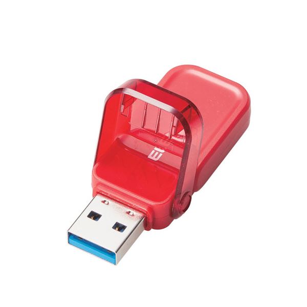 エレコム USBメモリー USB3.1（Gen1）対応 フリップキャップ式 64GB レッド MF-FCU3064GRD