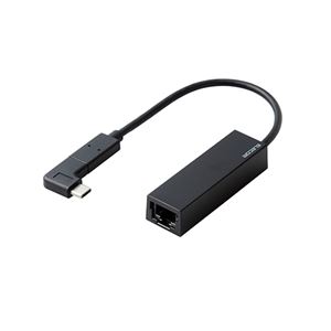 エレコム 有線LANアダプタ Giga対応 USB3.1 Type-C L字コネクタ付 ブラック EDC-GUC3L-B