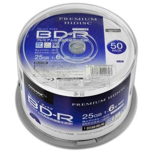 （まとめ）PREMIUM HIDISC BD-R 1回録画 6倍速 25GB 50枚 スピンドルケース 【×6個セット】 HDVBR25RP50SPX6