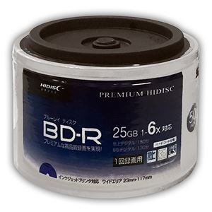 （まとめ）HIDISC BD-R 1回録画 6倍速 25GB 50枚 スタッキングバルク 【×6個セット】 HDVBR25RP50SBX6