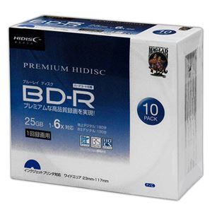 （まとめ）HIDISC BD-R 6倍速 映像用デジタル放送対応 インクジェットプリンタ対応10枚5mmスリムケース入り 【×10個セット】 HDVBR25RP10SCX10