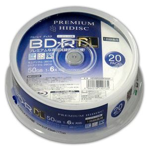 （まとめ）PREMIUM HIDISC BD-R DL 1回録画 6倍速 50GB 20枚 スピンドルケース 【×10個セット】 HDVBR50RP20SPX10