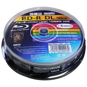 （まとめ）HIDISC 録画用BD-R DL 50GB 1-6倍速対応 10枚 【×10個セット】 HDBD-RDL6X10SPX10