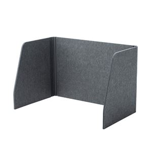 サンワサプライ デスクパーティション（三面タイプ） ライトグレー 幅750mm SPT-DPSM075