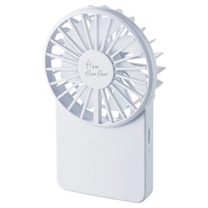 エレコム USB扇風機/充電可能/薄型ハンディ/ネックストラップ付/ホワイト FAN-U202WH