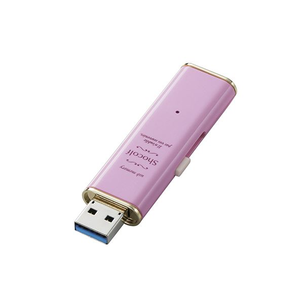 エレコム USBメモリー/USB3.0対応/スライド式/64GB/ストロベリーピンク MF-XWU364GPNL