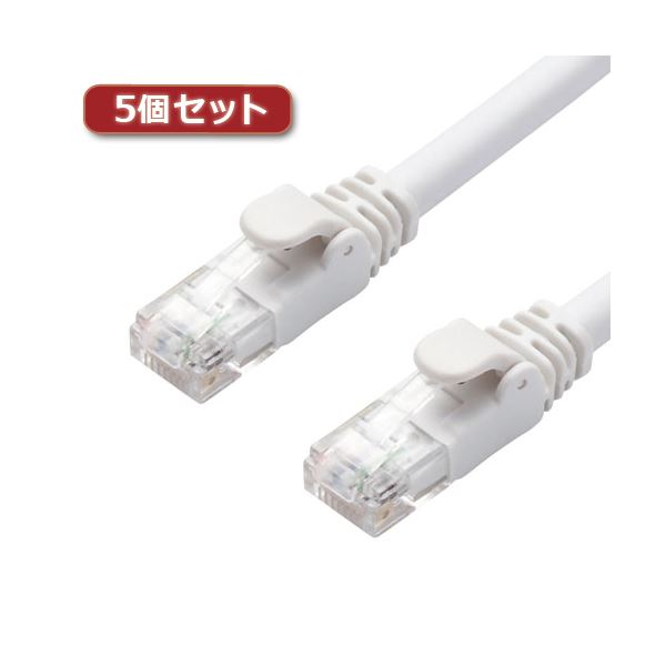 5個セット エレコム LANケーブル/CAT6A/スタンダード/5m/ホワイト LD-GPA/WH5X5