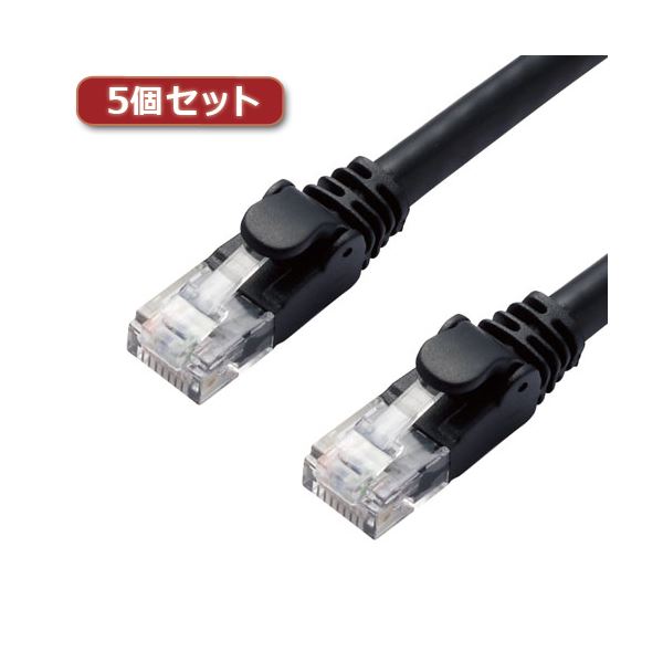 5個セット エレコム LANケーブル/CAT6A/スタンダード/7m/ブラック LD-GPA/BK7X5