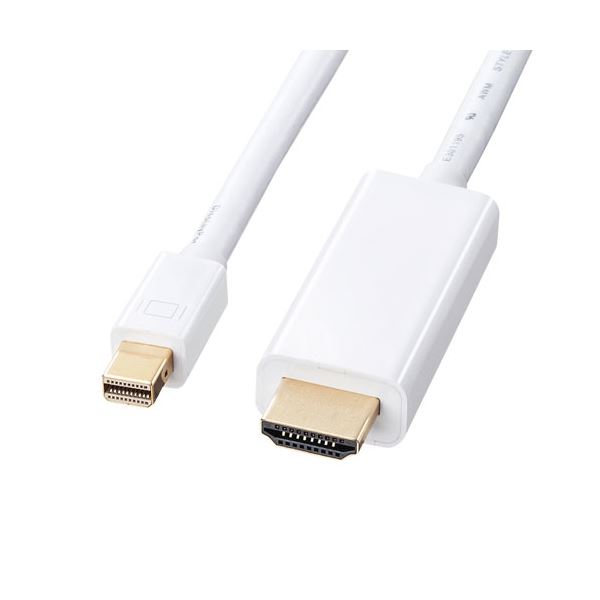 サンワサプライ ミニDisplayPort-HDMI変換ケーブル 1m ホワイト KC-MDPHDA10