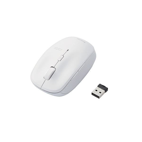 （まとめ） エレコム BlueLEDマウス/無線/5ボタン/抗菌/ホワイト M-BL21DBKWH 【×2セット】