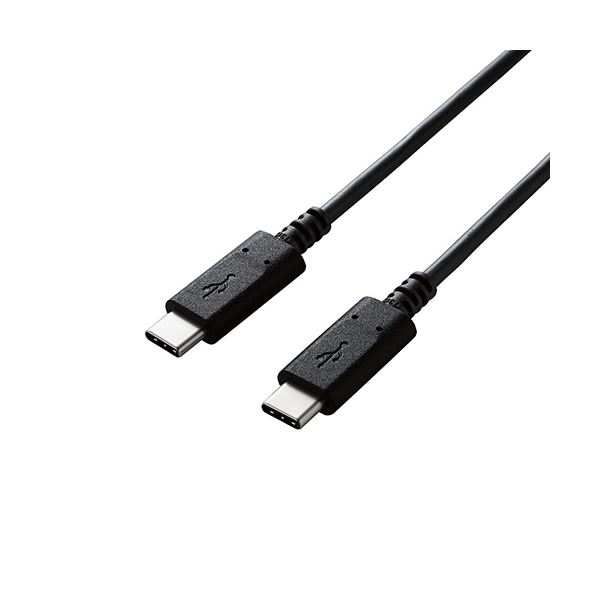 （まとめ） エレコム USB2.0ケーブル/C-Cタイプ/認証品/PD対応/3A出力/0.5m/ブラック U2C-CC05NBK2 【×3セット】