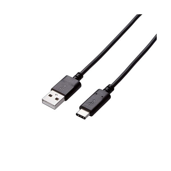 （まとめ） エレコム USB3.1ケーブル/Gen2/A-Cタイプ/認証品/3A出力/0.5m/ブラック USB3-AC05NBK 【×2セット】