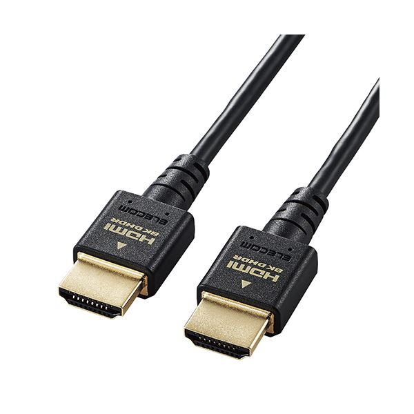 エレコム HDMI ケーブル HDMI2.1 ウルトラハイスピード スリム 8K4K対応 1m ブラック DH-HD21ES10BK