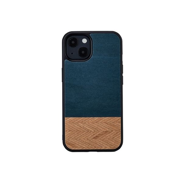 ikins 天然木ケース for iPhone 13 Denim I21228i13