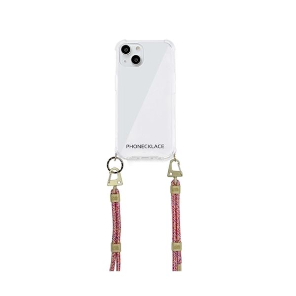 PHONECKLACE クロスボディストラップ付きクリアケース for iPhone 13 Rainbow PN21596i13RB