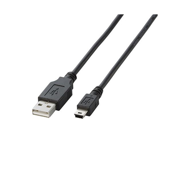 【5個セット】エレコム USB2.0ケーブル/A-miniBタイプ/ノーマル/5m/ブラック U2C-M50BKX5