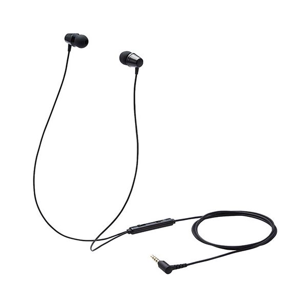 エレコム イヤホン 子供用 両耳 有線 マイク付 高耐久 4極ミニプラグ 低音量仕様 ミュートスイッチ付 ブラック HS-KD05TBK