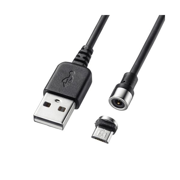 サンワサプライ Magnet脱着式microUSBケーブル1m KU-MMG1