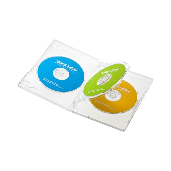 サンワサプライ DVDトールケース(3枚収納・10枚セット・クリア) DVD-TN3-10CL