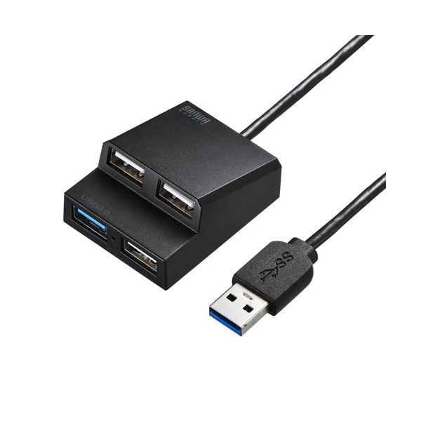 サンワサプライ USB3.2Gen1+USB2.0コンボハブ USB-3H413BKN