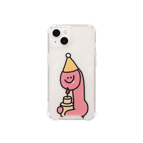 168cm ハイブリッドクリアケース for iPhone 13 Pink Olly with ケーキ 168254i13