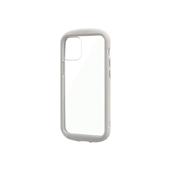 LEPLUS iPhone 12 mini 耐衝撃ハイブリッドケース PALLET CLEAR Flat ライトグレー LP-IS20PLCLGY