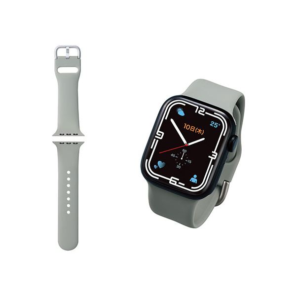 エレコム Apple Watch用シリコンバンド ニュアンスカラー(41/40/38mm) グレー AW-41BDSCGGY