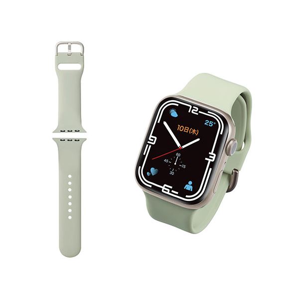 エレコム Apple Watch用シリコンバンド ニュアンスカラー(45/44/42mm) アイボリー AW-45BDSCGIV