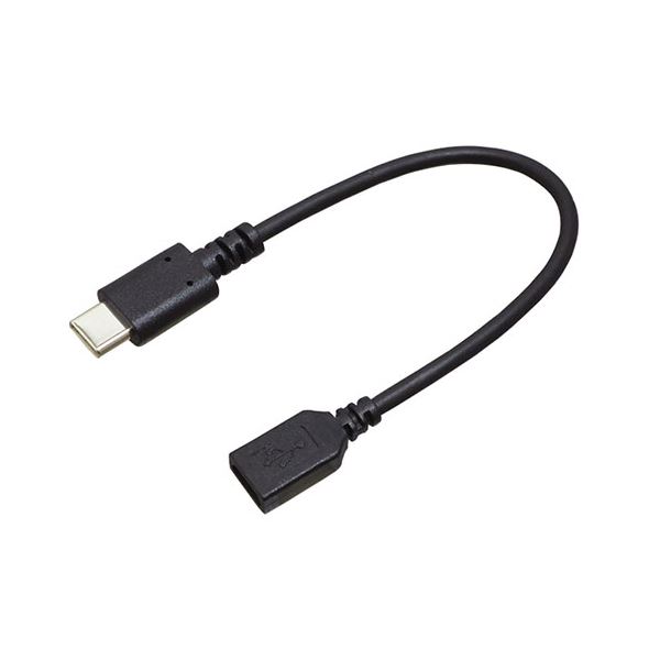 【5個セット】BAUT Type-C/micro変換ケーブルUSB2.0 3A 0.1m ブラック BCUSMC30010BKX5