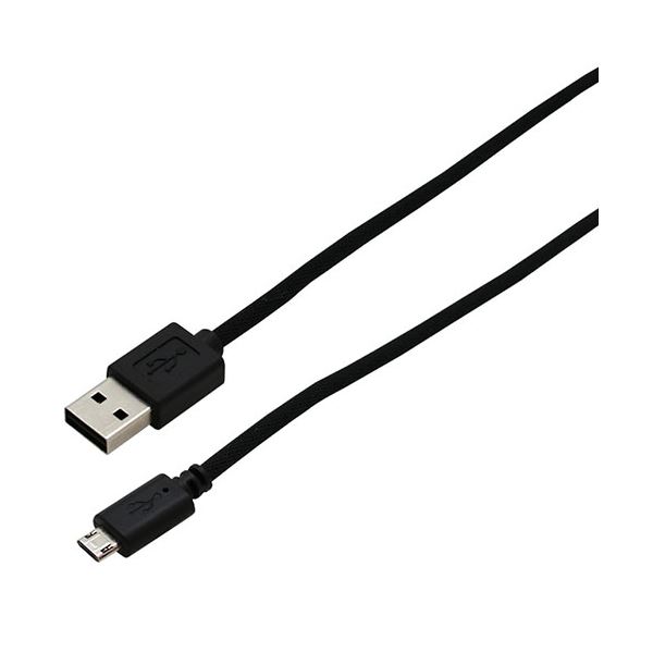 【5個セット】wantobe 両面コネクタmicroUSBケーブル 2.0m BK WCMRMC200BKX5