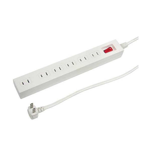 (まとめ) YAZAWA 集中スイッチ付節電タップ 6個口 2m 白 Y02612WH 【×3セット】
