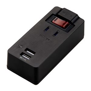 【10個セット】 YAZAWA ブレーカースイッチ付1AC2USB2.4A ブラック H6BKS3102UBKX10