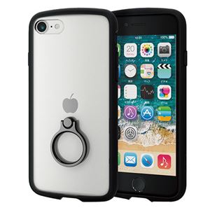 エレコム iPhone SE 第3世代 TOUGH SLIM LITE フレームカラー リング付 ブラック PM-A22STSLFCRBK