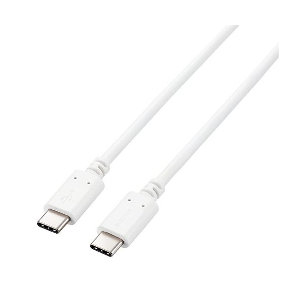 エレコム USB2.0ケーブル(認証品、USB Type-C(TM) to USB Type-C(TM)) 1m ホワイト U2C-CC5PC10NWH