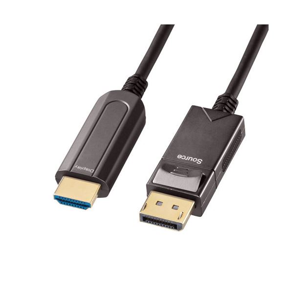 サンワサプライ DisplayPort-HDMI変換光ファイバーケーブル 10m KC-DPHDFB100