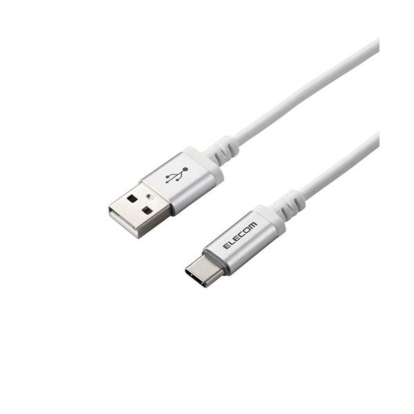 エレコム USB-A to USB Type-Cケーブル/LEDライト付き/タッチセンサー/1.2m/ホワイト MPA-ACT12WH