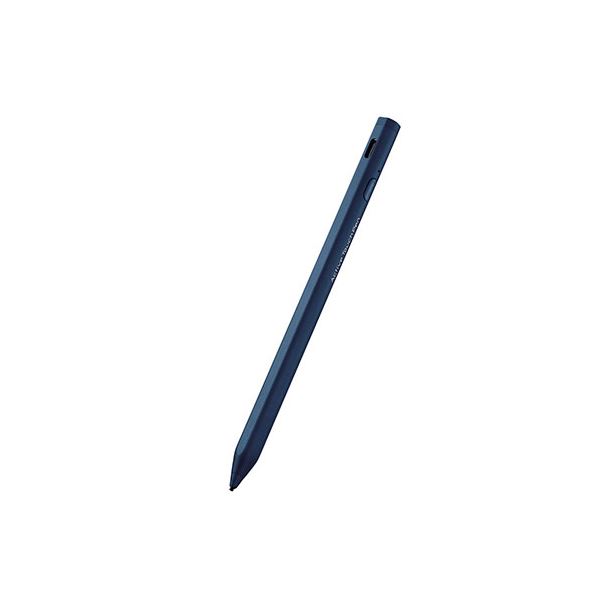エレコム タッチペン/スタイラス/リチウム充電式/汎用/磁気吸着/USB-C充電/ペン先交換可能/ペン先付属なし/ネイビー P-TPACST03NV