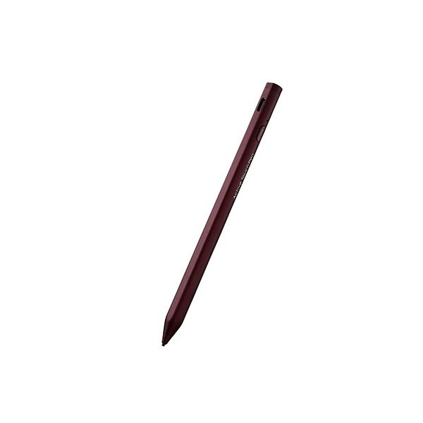 エレコム タッチペン/スタイラス/リチウム充電式/汎用/磁気吸着/USB-C充電/ペン先交換可能/ペン先付属なし/レッド P-TPACST03RD