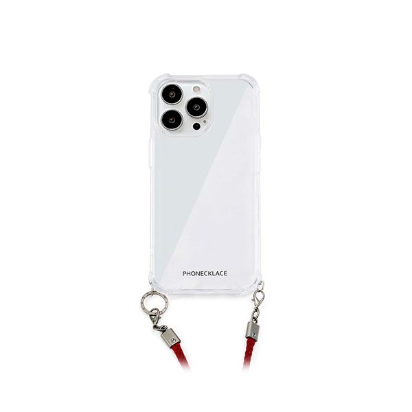 araree PHONECKLACE ロープショルダーストラップ付きクリアケース for iPhone 14 Pro ダークレッド 背面カバー型 PN23875i14PRD