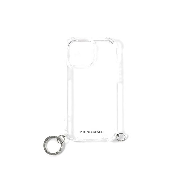 araree PHONECKLACE ストラップ用リング付きクリアケース for iPhone 14 Pro シルバーチャーム 背面カバー型 PN23877i14PSV