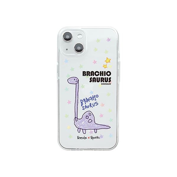 Dparks ソフトクリアケース for iPhone 14 DINO BRACHIOSAURUS 背面カバー型 DS24129i14