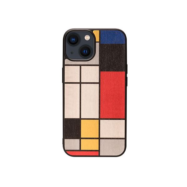 Man ＆ Wood 天然木ケース for iPhone 14 Plus Mondrian Wood 背面カバー型 I23641i14M