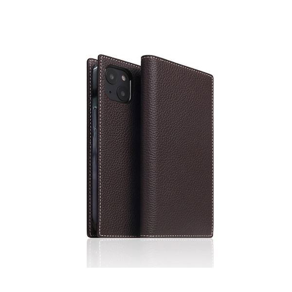 SLG Design Full Grain Leather Case for iPhone 14 ブラウンクリーム 手帳型 SD24308i14BC